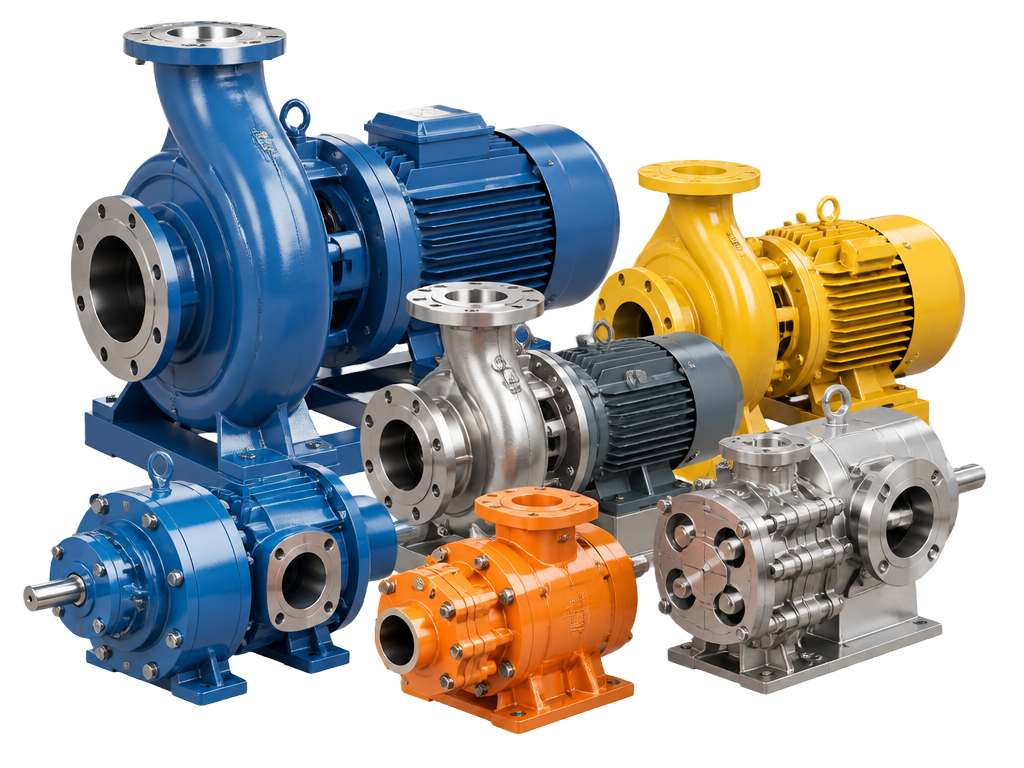 Industrial centrifugal and positive displacement pumps